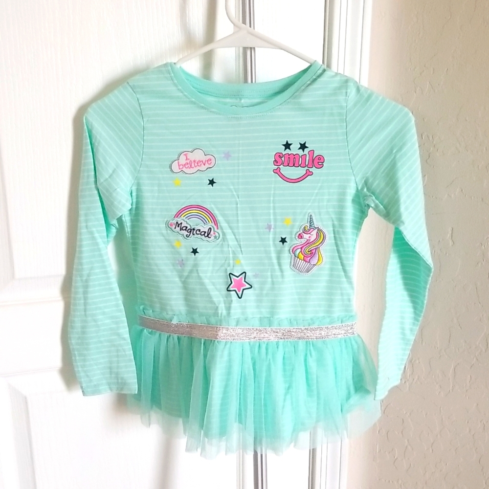 NWOT Girls Striped Embellished Longsleeve Shirt (size 7)